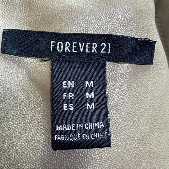 Forever 21 faux leather oversized blazer tan colour size medium - Picture 6 of 16